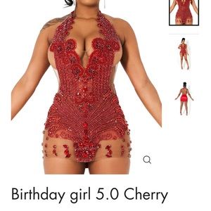 Red Beaded Mini Dress